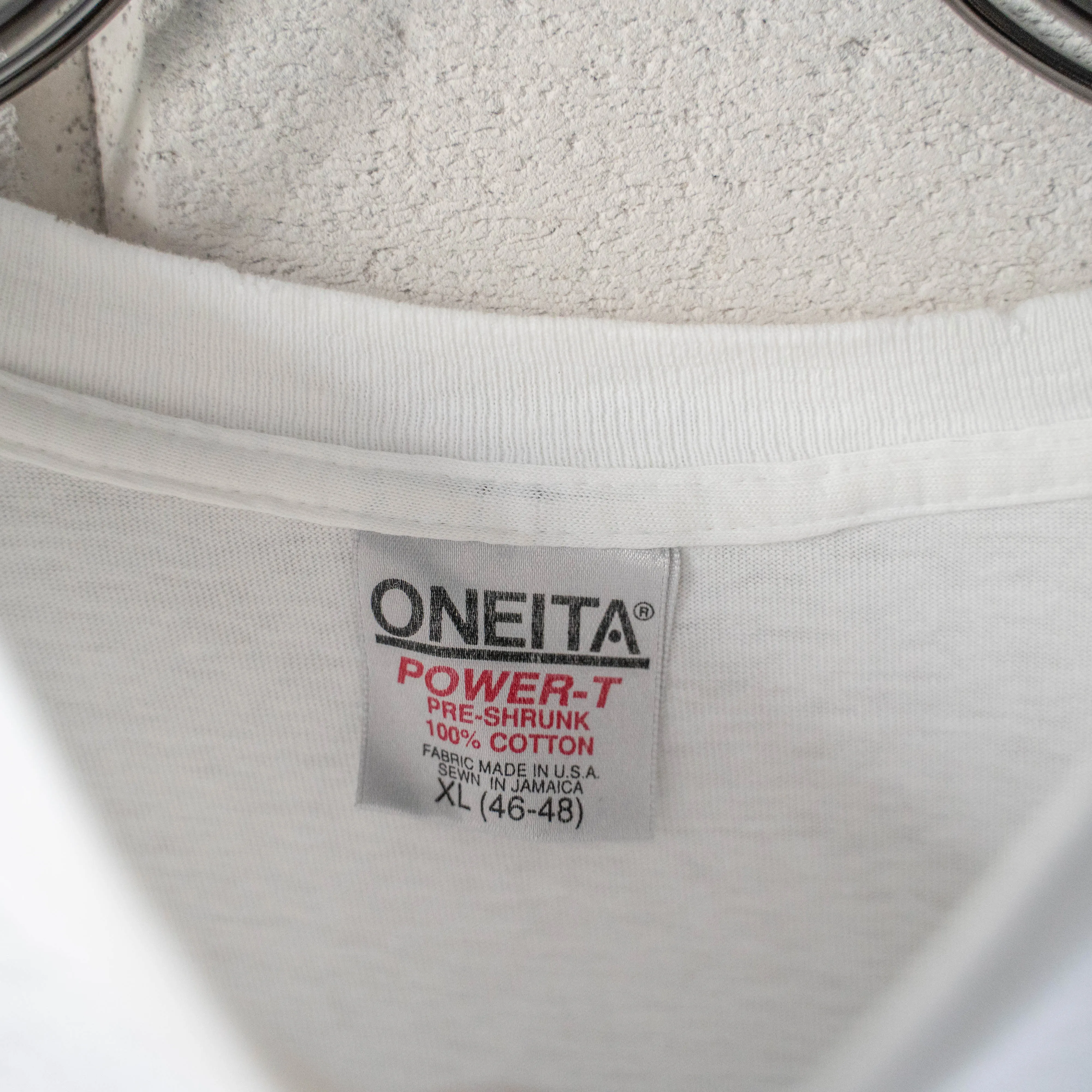 1980s white color graffic print T-shirt 'made in USA' -single stitch-