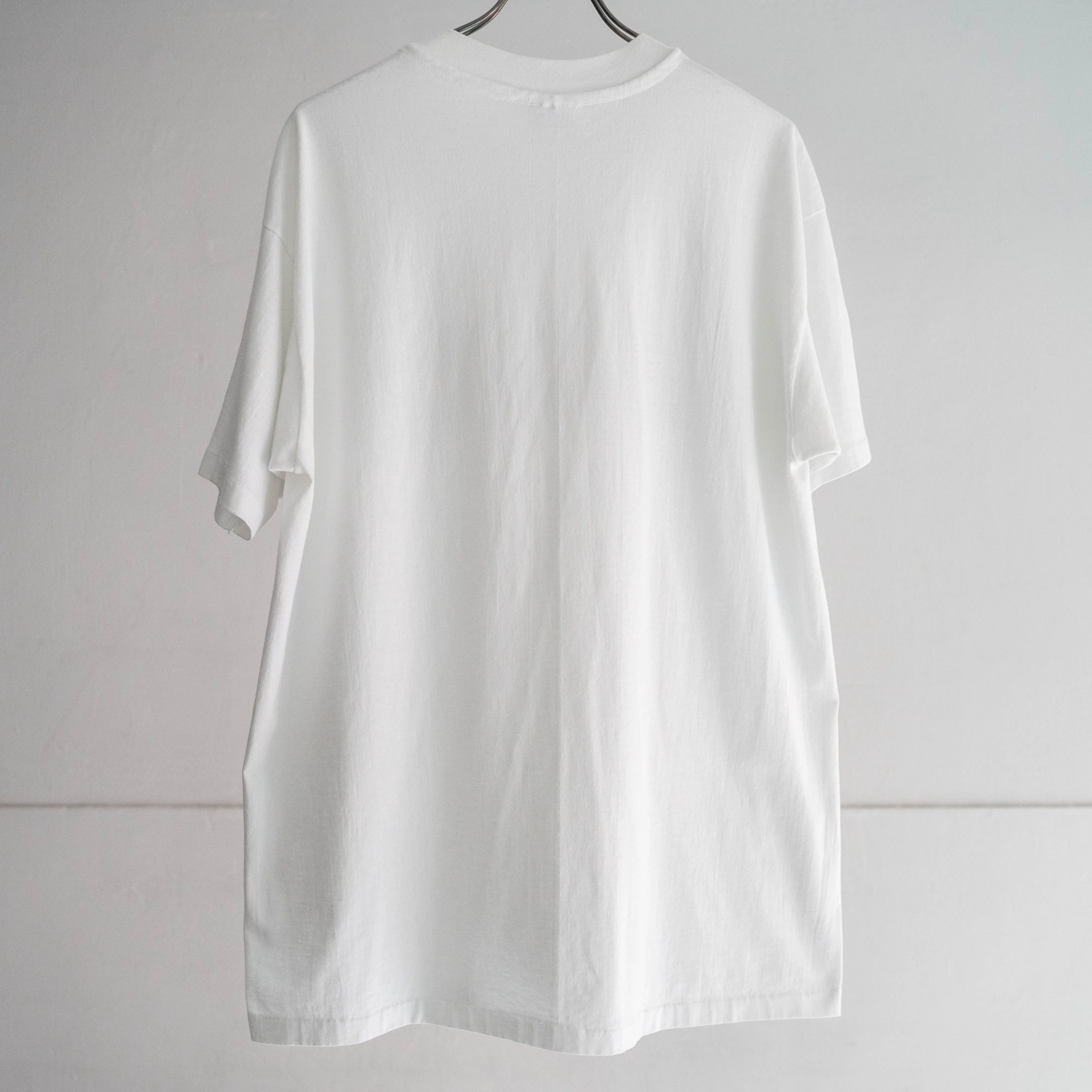 1980s white color print T-shirt 'made in USA' -single stitch-
