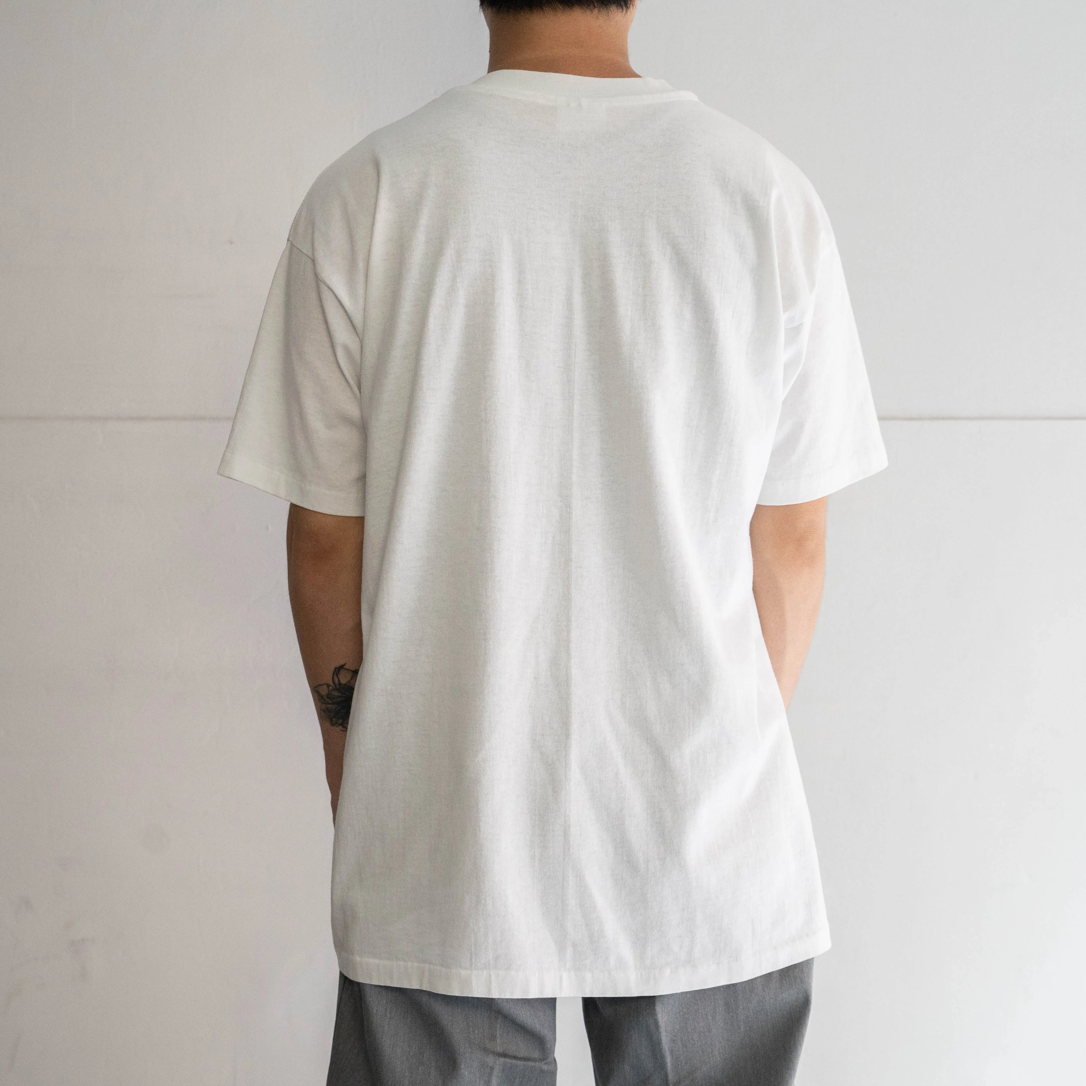 1980s white color print T-shirt 'made in USA' -single stitch-