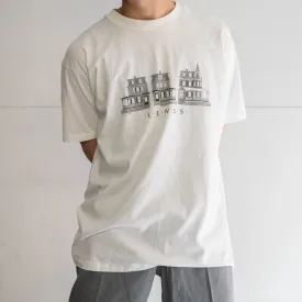 1980s white color print T-shirt 'made in USA' -single stitch-