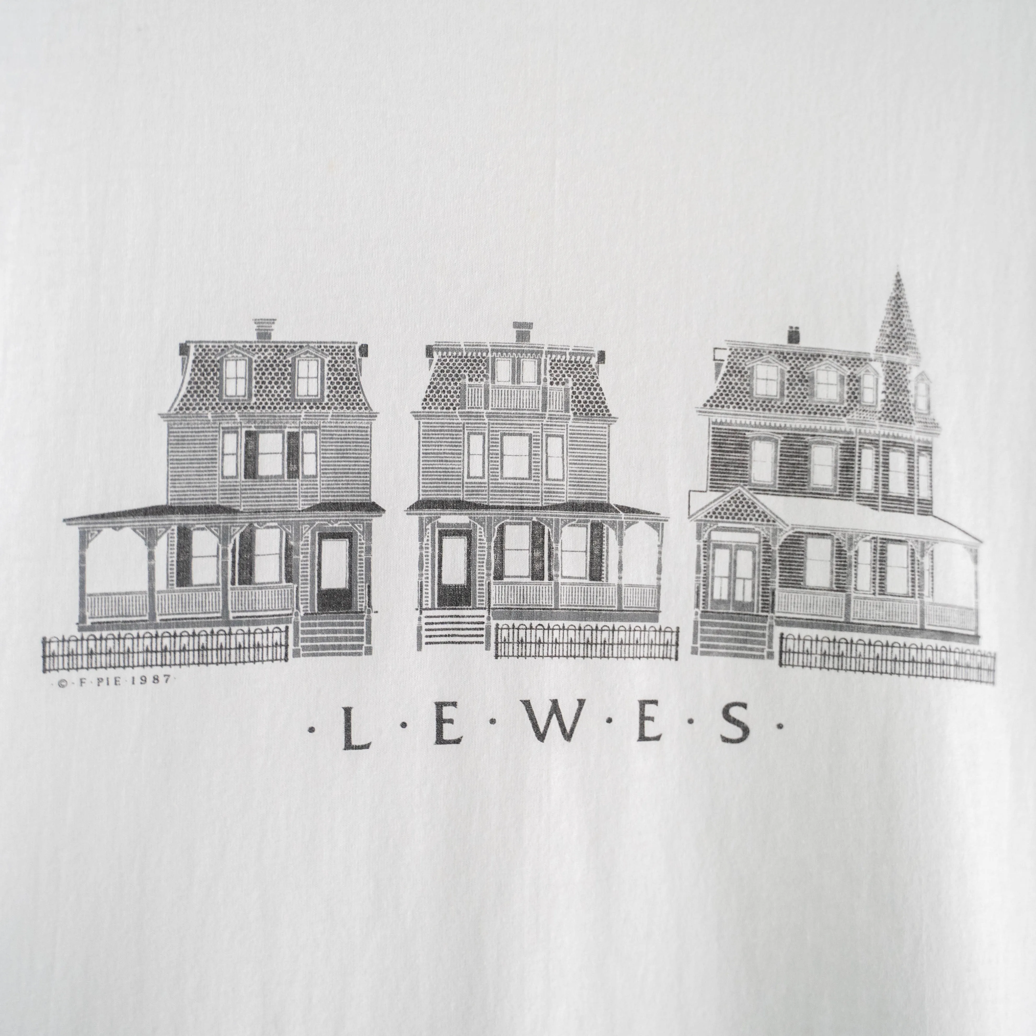 1980s white color print T-shirt 'made in USA' -single stitch-