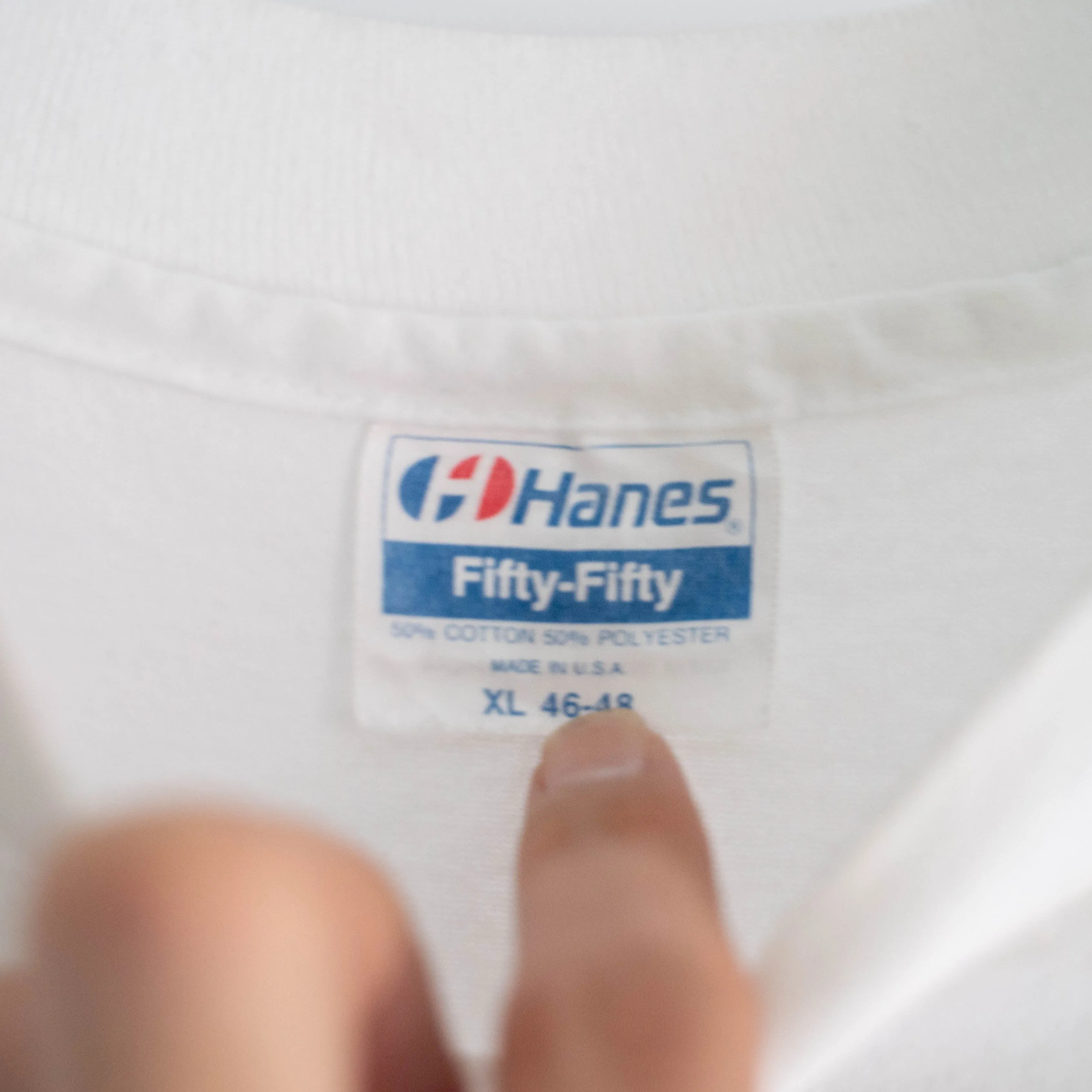 1980s white color print T-shirt 'made in USA' -single stitch-