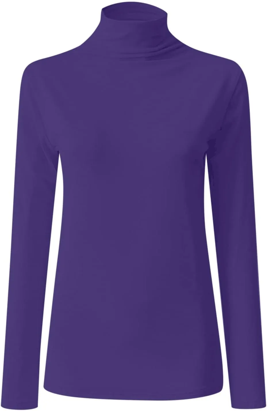 Active Layer Shirts Womens Mock Turtleneck Long-Sleeve Shirts Fitted Basic Stretchy Pullover Light Casual Tight Tops
