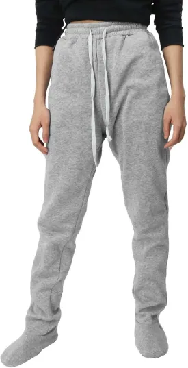 Adult Footed Sweatpants with Sherpa Fleece Lined Feet Soft and Warm Footing S-XXL