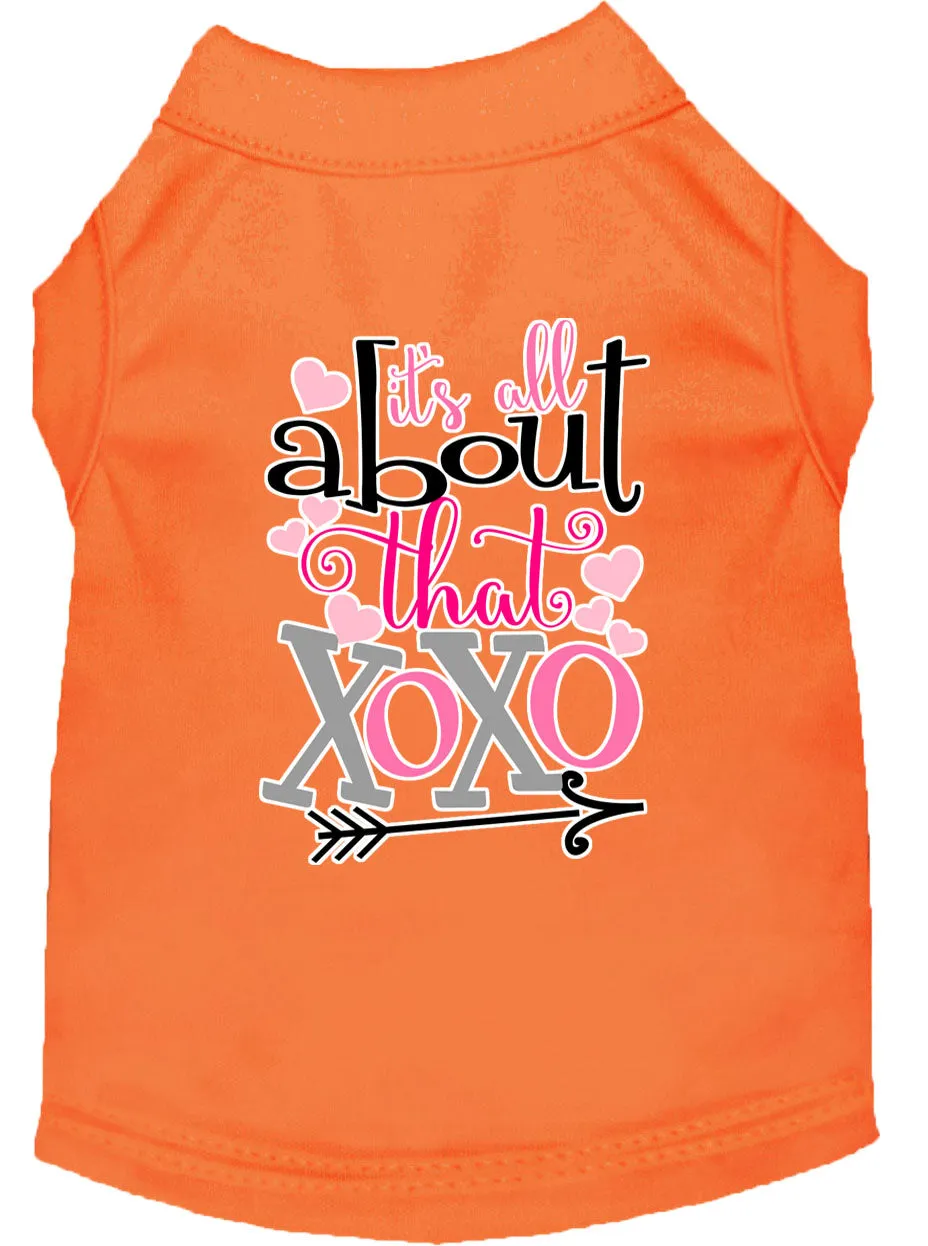 All About That Xoxo Screen Print Dog Shirt Orange Xs