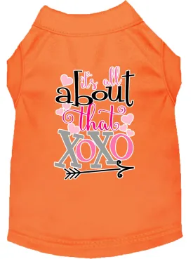 All About That Xoxo Screen Print Dog Shirt Orange Xs