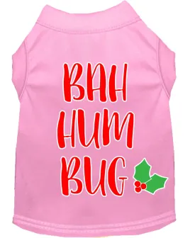 Bah Humbug Screen Print Dog Shirt Light Pink Sm