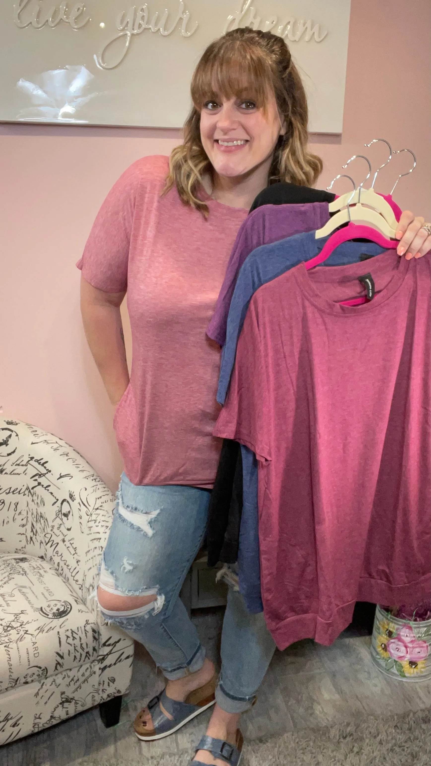 Basic Short Sleeve Tunic with Pockets
