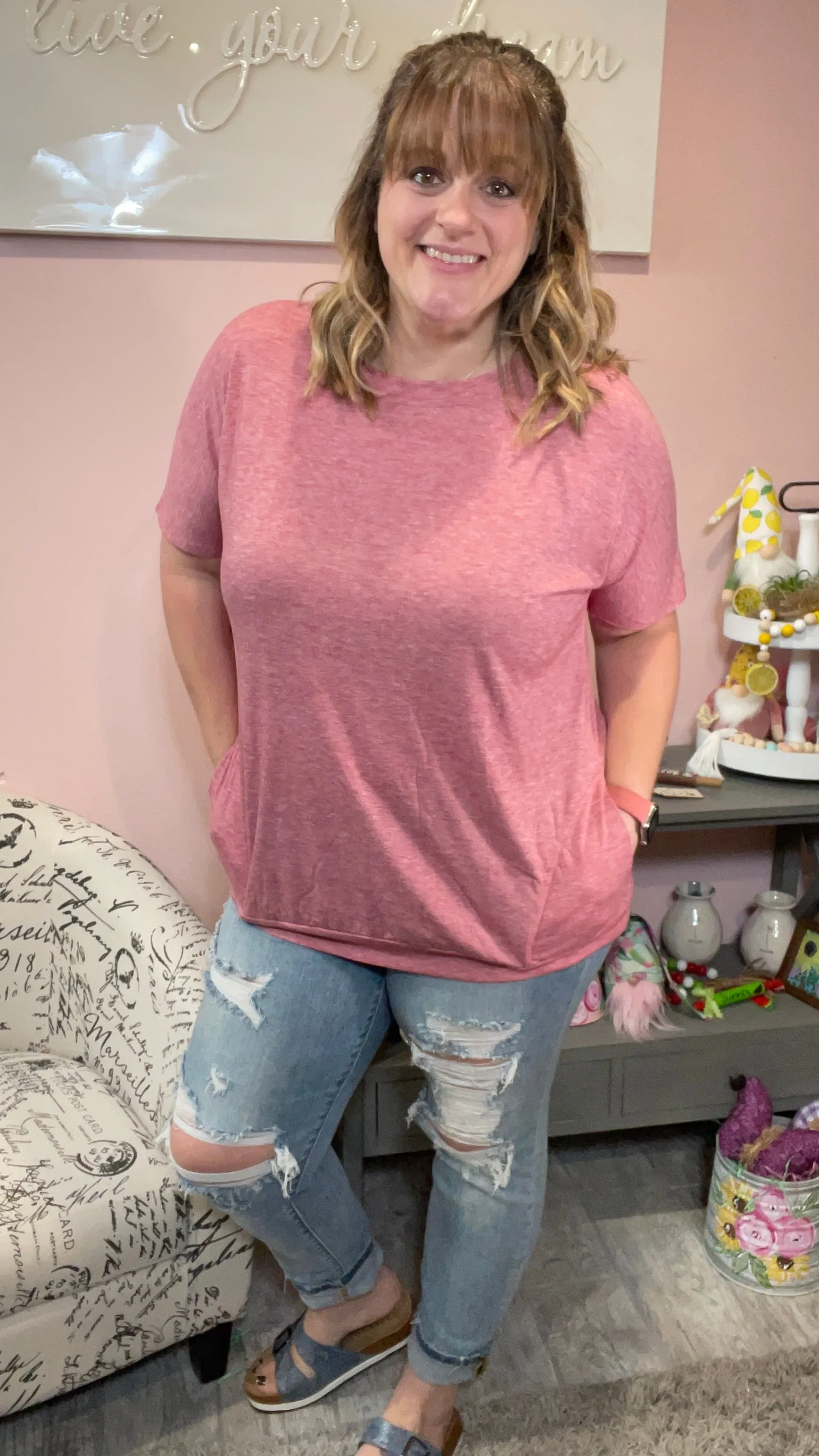 Basic Short Sleeve Tunic with Pockets