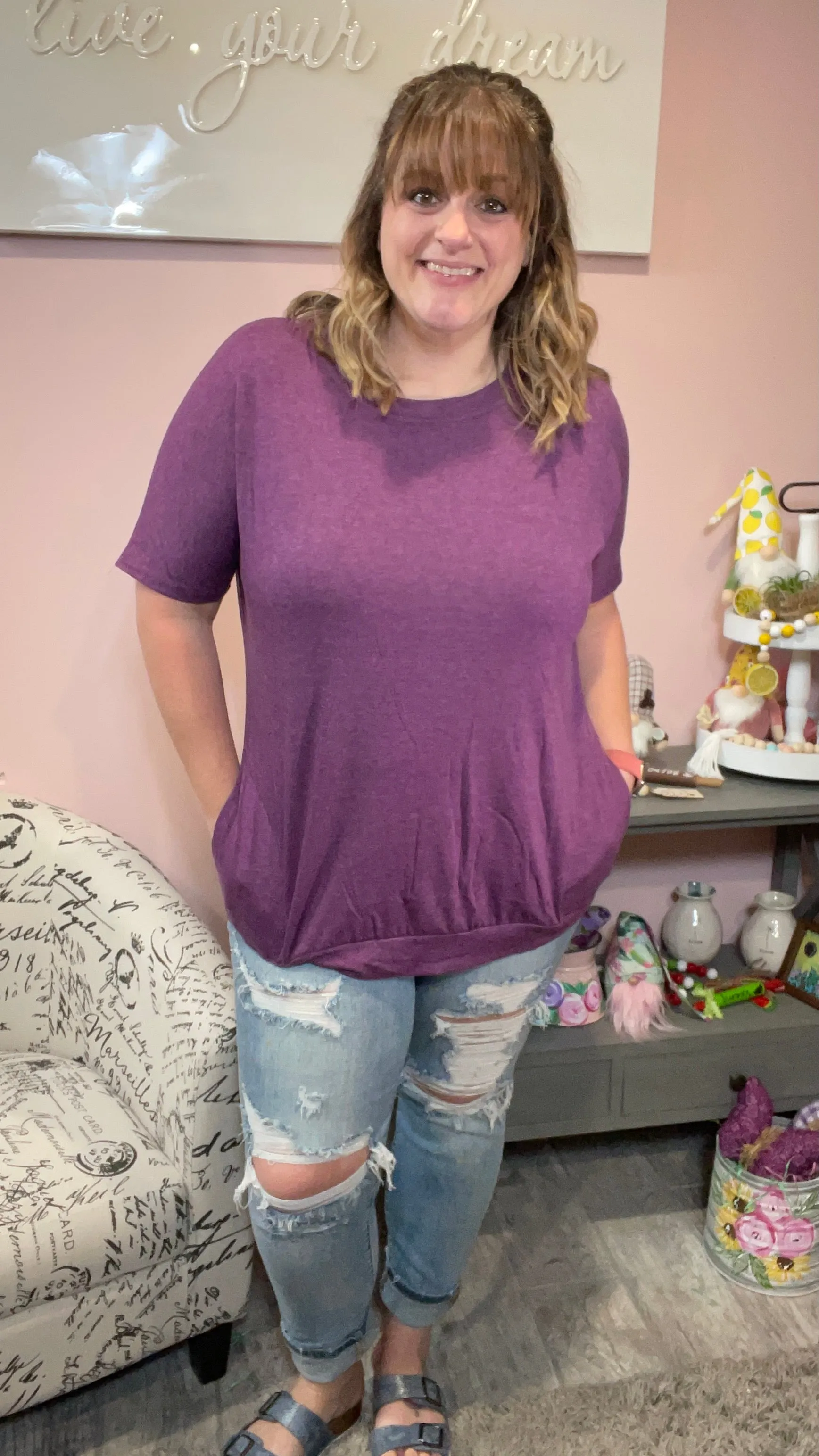 Basic Short Sleeve Tunic with Pockets