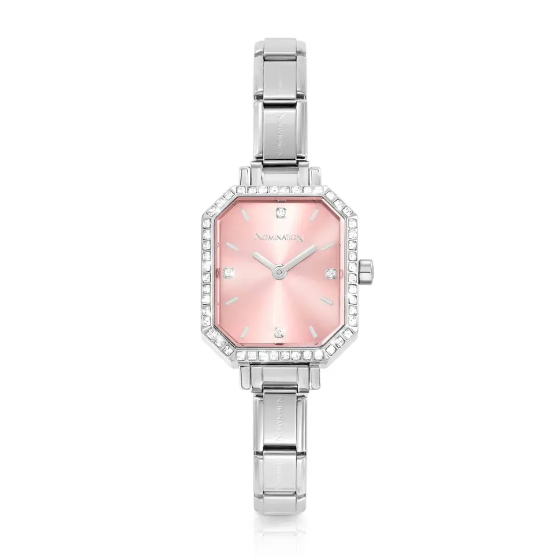 Classic Paris Rectangular CZ Pink Watch 076036/014