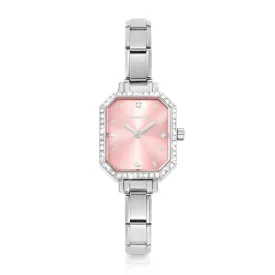 Classic Paris Rectangular CZ Pink Watch 076036/014