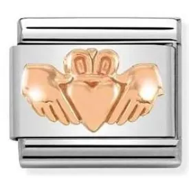 Classic RELIEF S/steel and Bonded Rose GoldCladdagh   430106/20