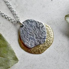 'Concrete & Ashes' Patterned Double Pendant Necklace