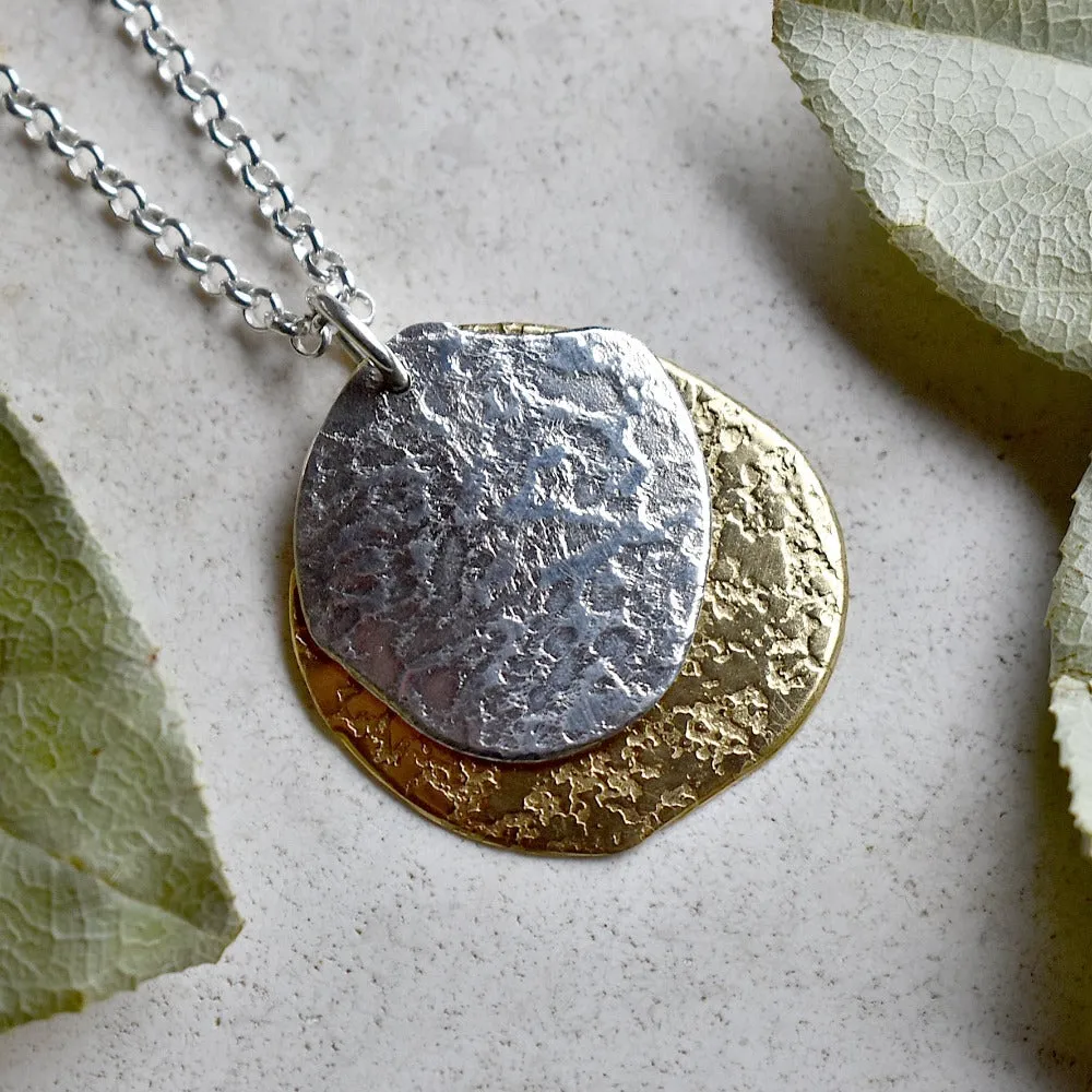 'Concrete & Ashes' Patterned Double Pendant Necklace
