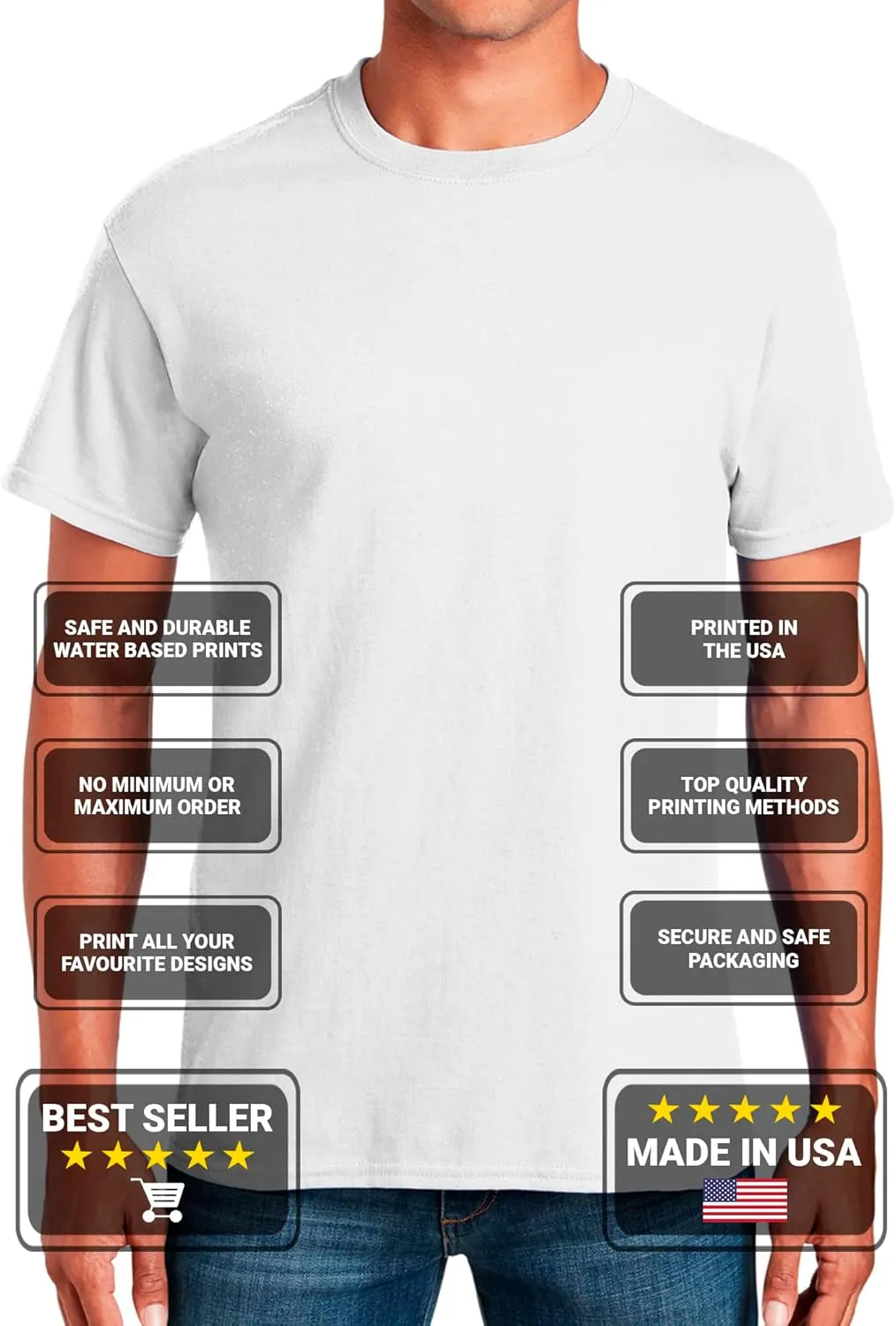 Custom Shirt Men Personalized Add Your Image T-Shirt Add Your Text Photo Front/Back Print