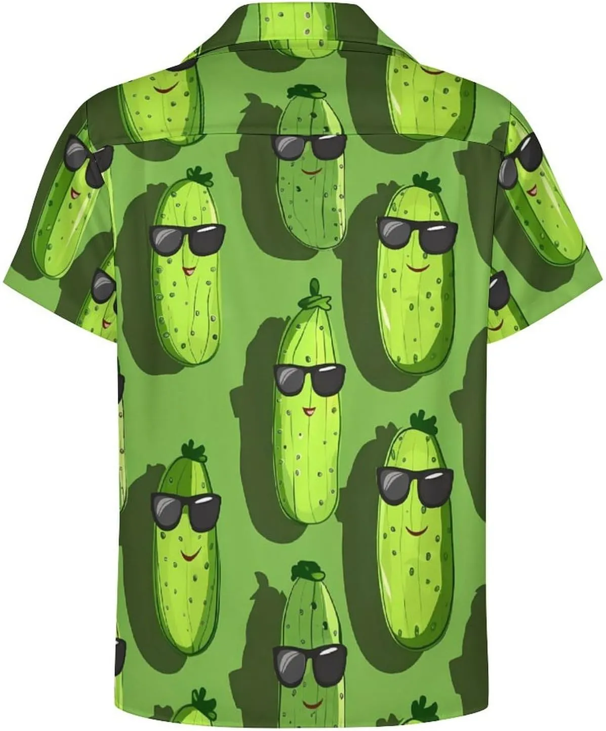 Cute Pickle Printed Men's Hawaiian Shirt Cuban Collar Shirt Short Sleeve Button Down Tops Beach T Shirts