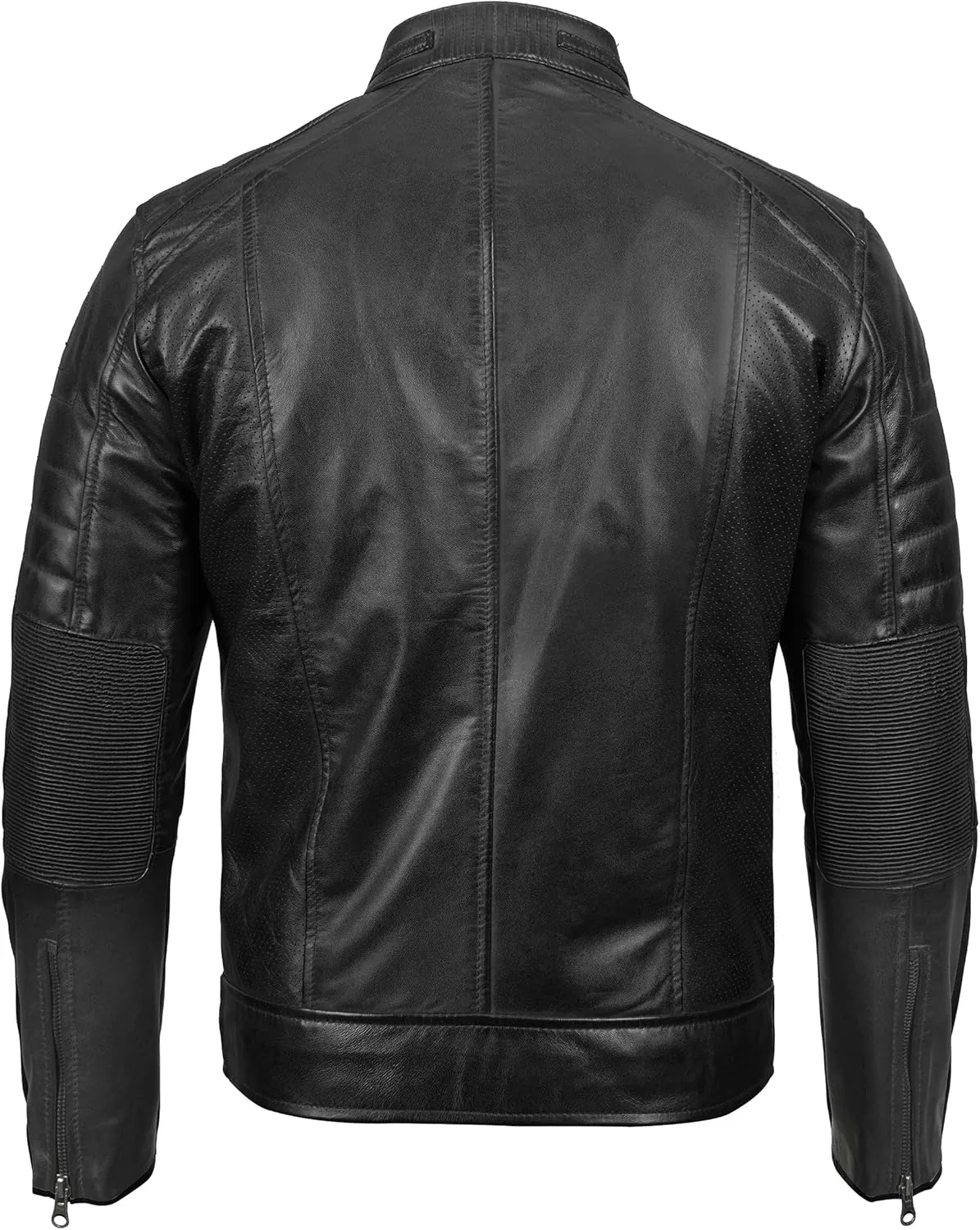 Decrum Leather Jacket Men - Cafe Racer Style Fashion Real Lambskin Leather Jacket For Men