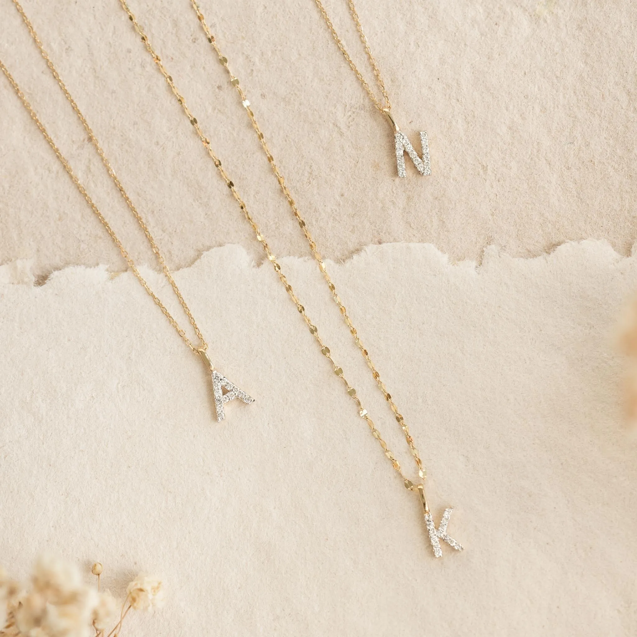 Diamond Initial Pendant 14k Gold - Q