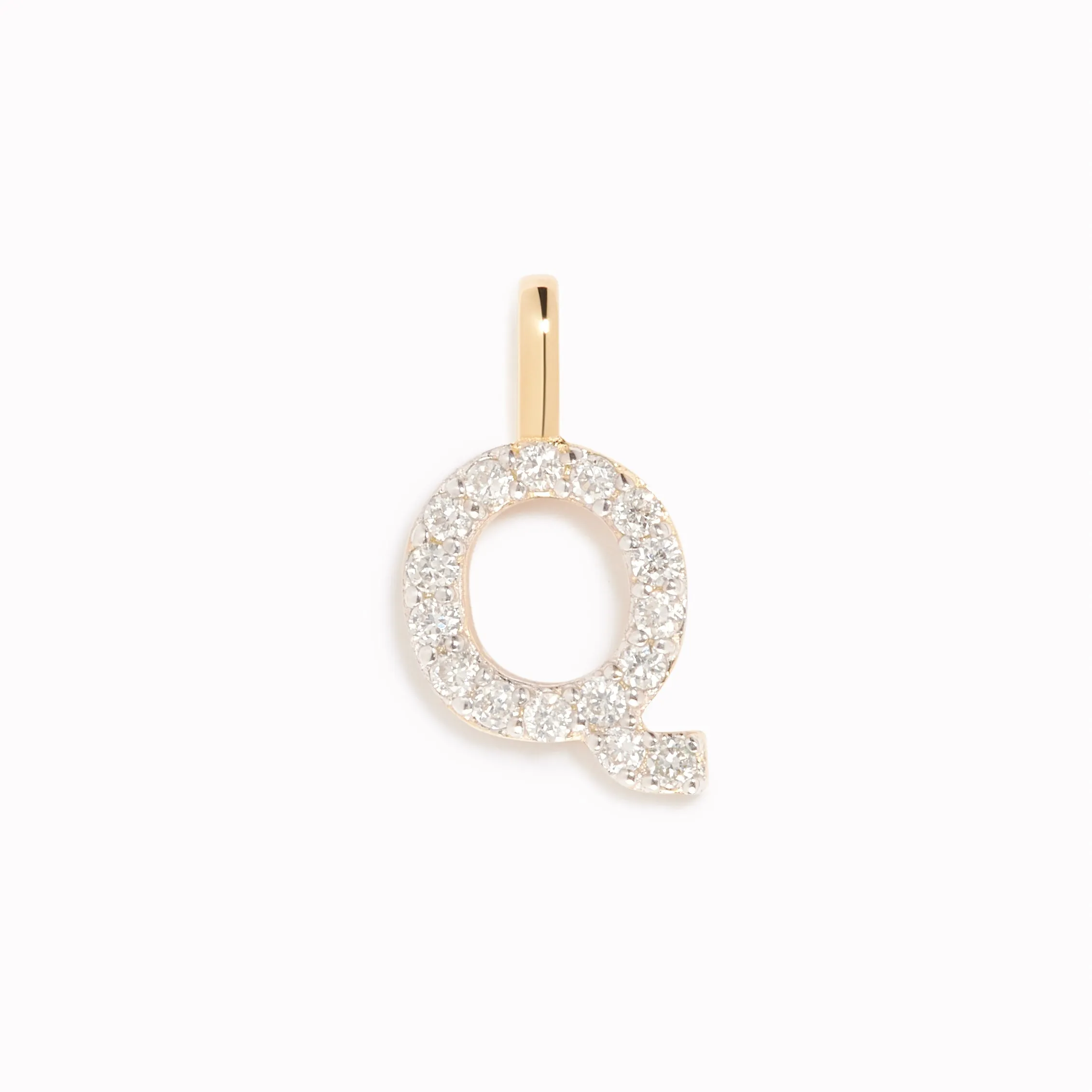 Diamond Initial Pendant 14k Gold - Q