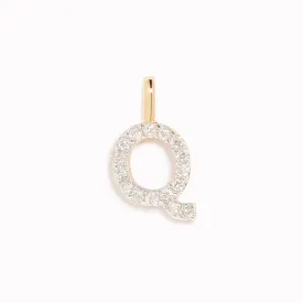 Diamond Initial Pendant 14k Gold - Q