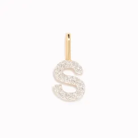 Diamond Initial Pendant 14k Gold - S