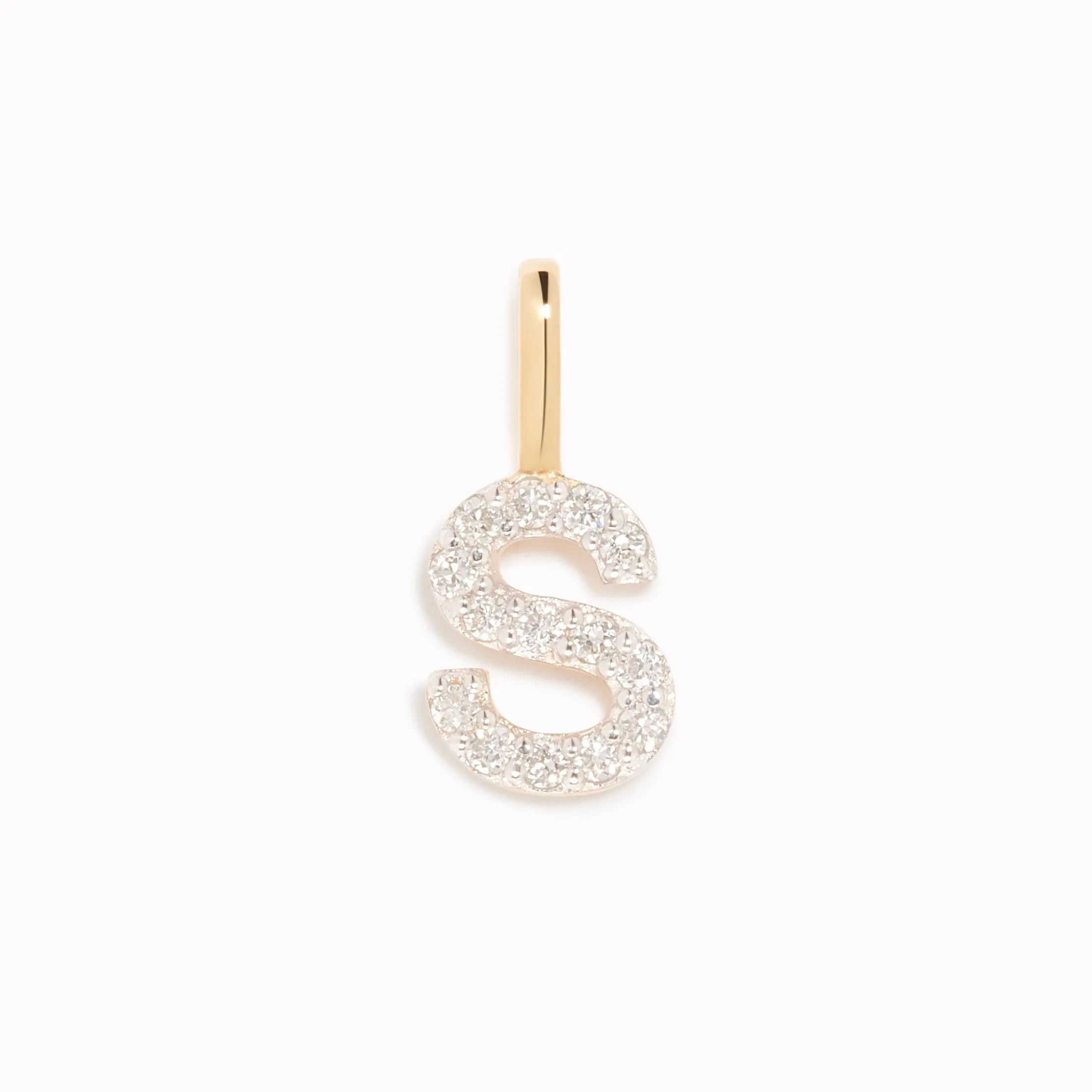 Diamond Initial Pendant 14k Gold - S