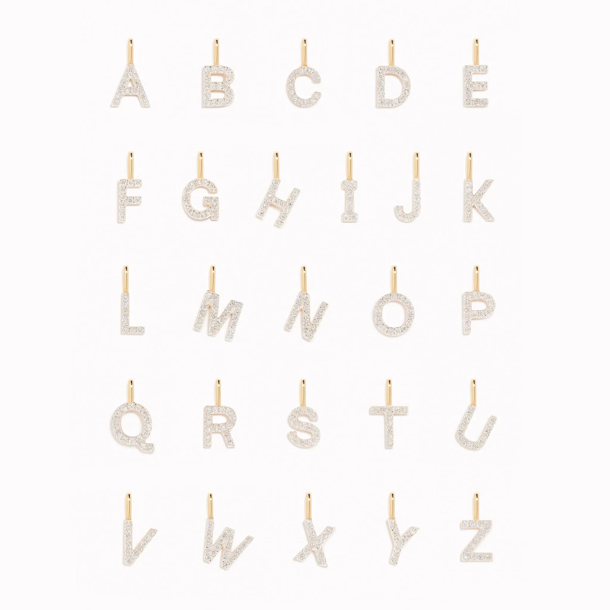 Diamond Initial Pendant 14k Gold - S