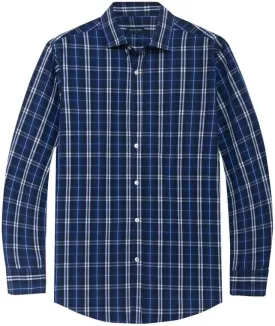 Double Pump Mens Button Down Long Sleeve Shirts Regular Fit Dress Shirts Business Casual Plaid Shirts