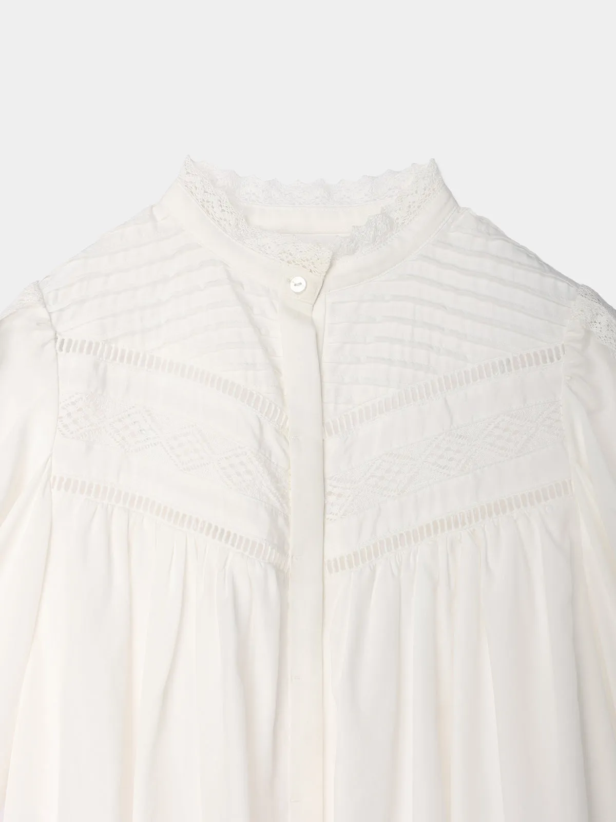 Drape sleeve lace blouse