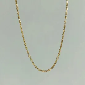 Everyday Thin Flat Anchor Chain Necklace / Bracelet, Solid 14k Gold
