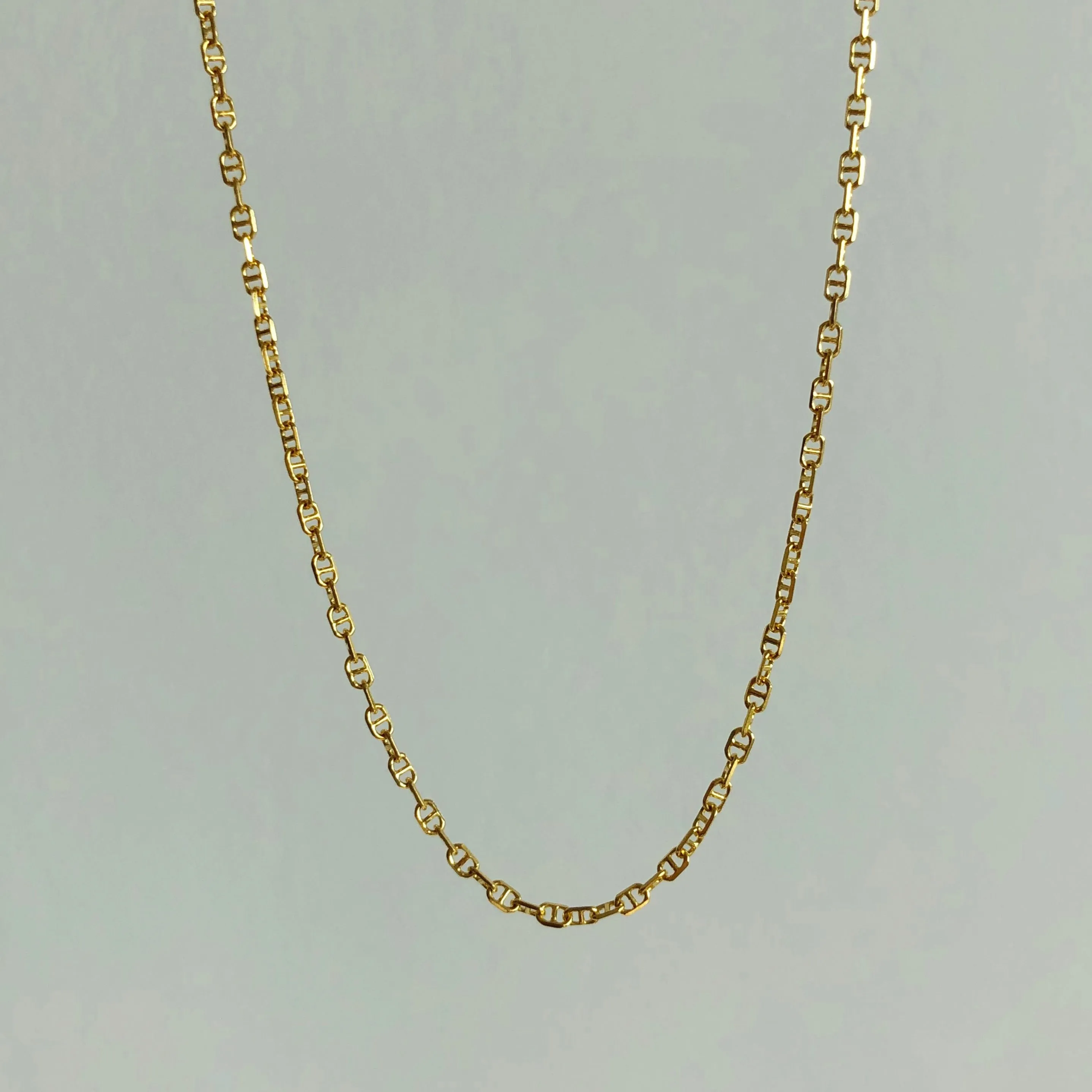 Everyday Thin Flat Anchor Chain Necklace / Bracelet, Solid 14k Gold