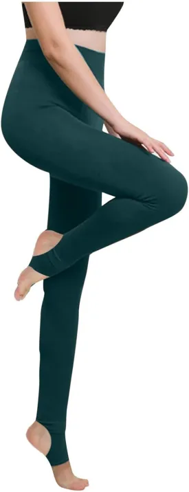 Fleece Lined Leggings Women High Waisted Stirrup Warm Gym Workout Leggings Soft Thermal Tights Athletic Yoga Pants