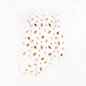 Foliage Print on Off-White PJ Set
