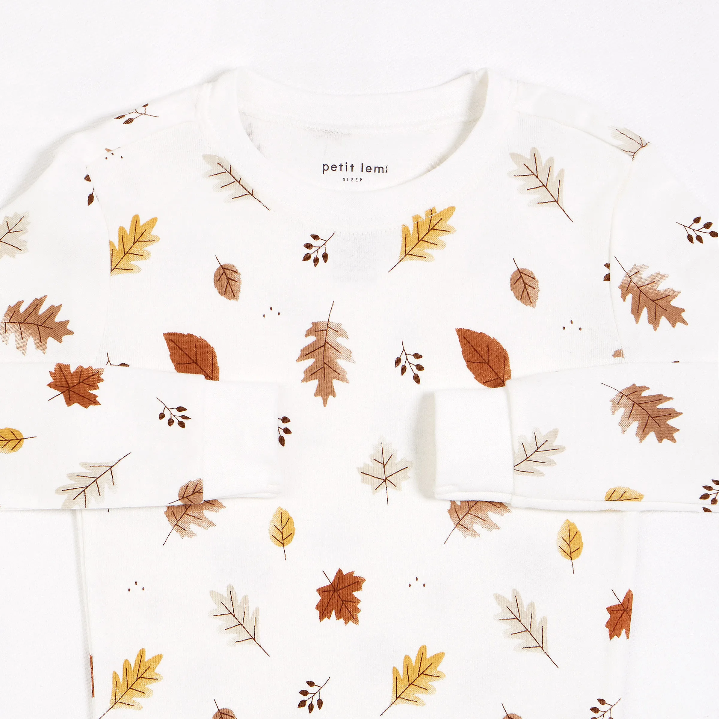 Foliage Print on Off-White PJ Set