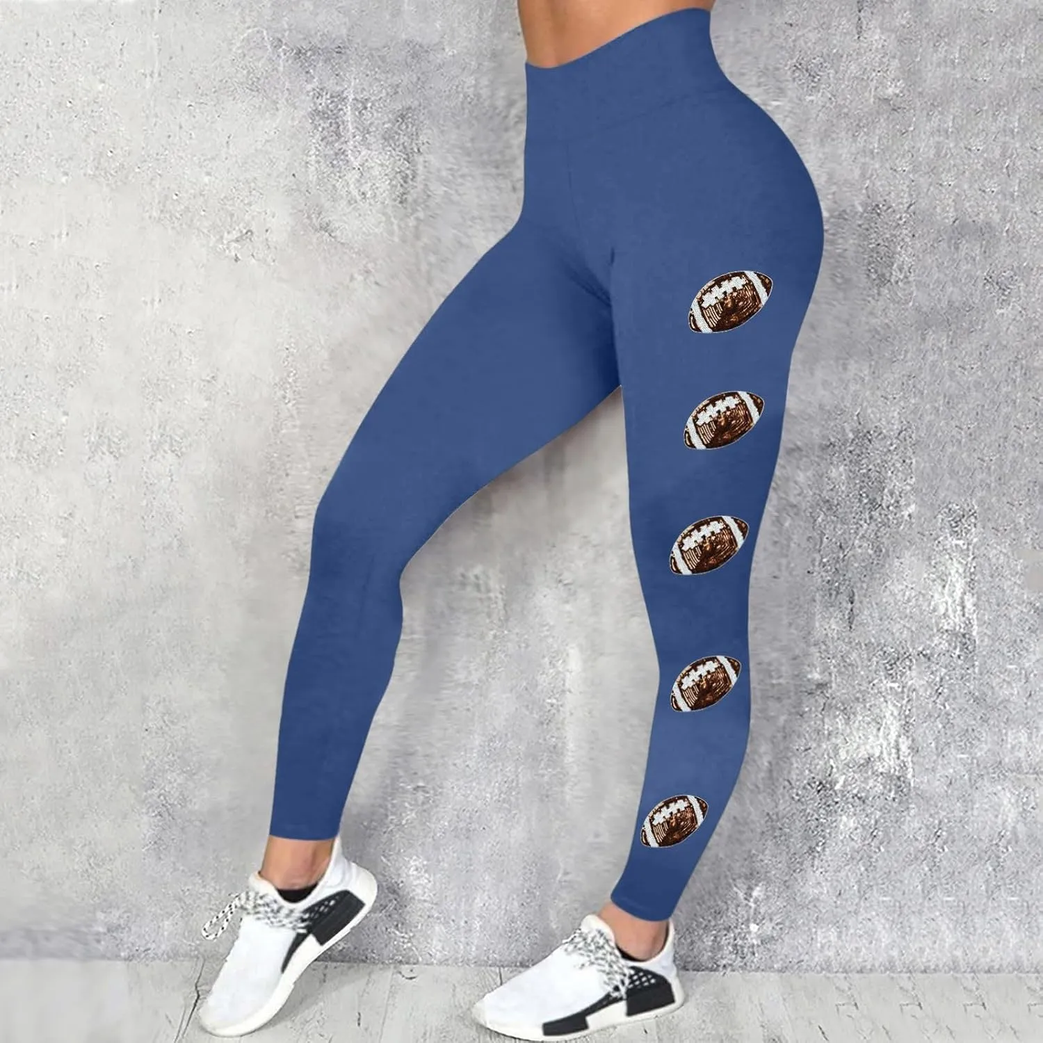 Football Leggings for Women High Waisted Pants for Women Tummy Control Leggings Yoga Pants Soft Buttery Tights