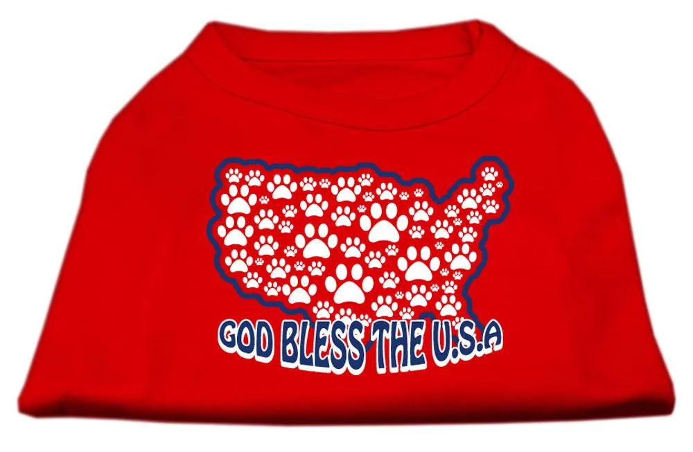 God Bless USA Screen Print Shirts Red L (14)