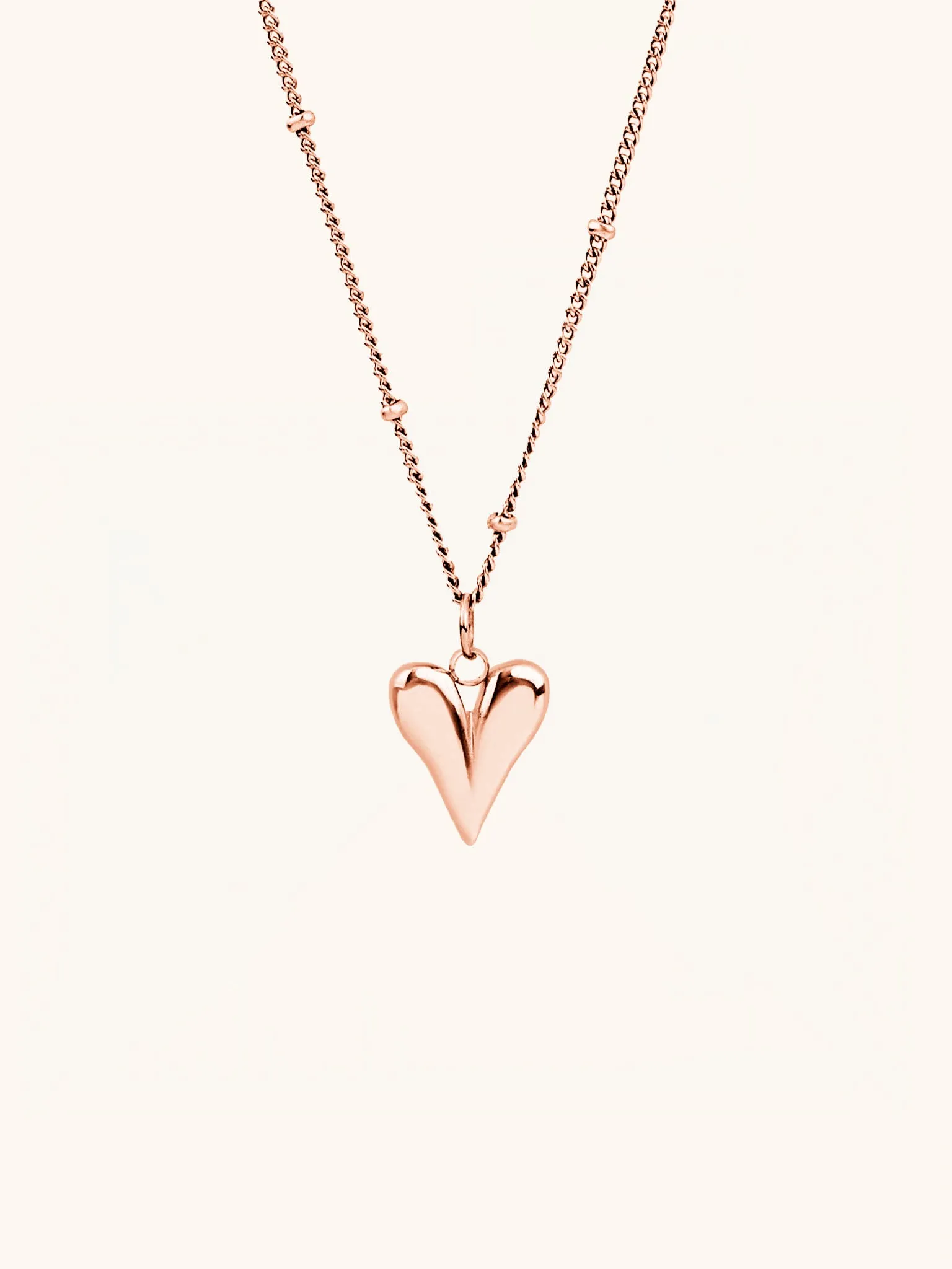 Heart Beaded Curb Chain Necklace