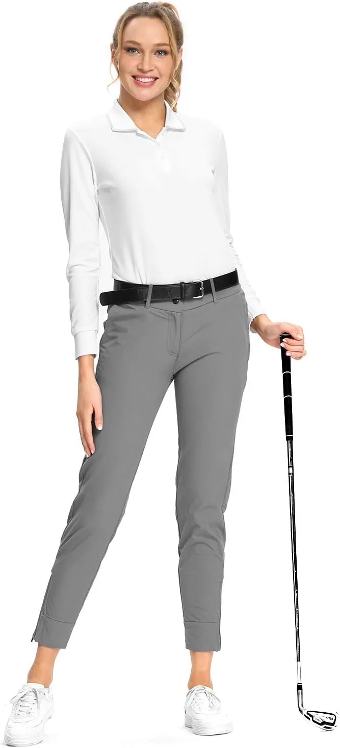 Hiverlay Women Golf Shirts Polo Shirts for Women UPF 50  Lightweight Quick-Dry Collared Tennis Daily Shirts Work Tops
