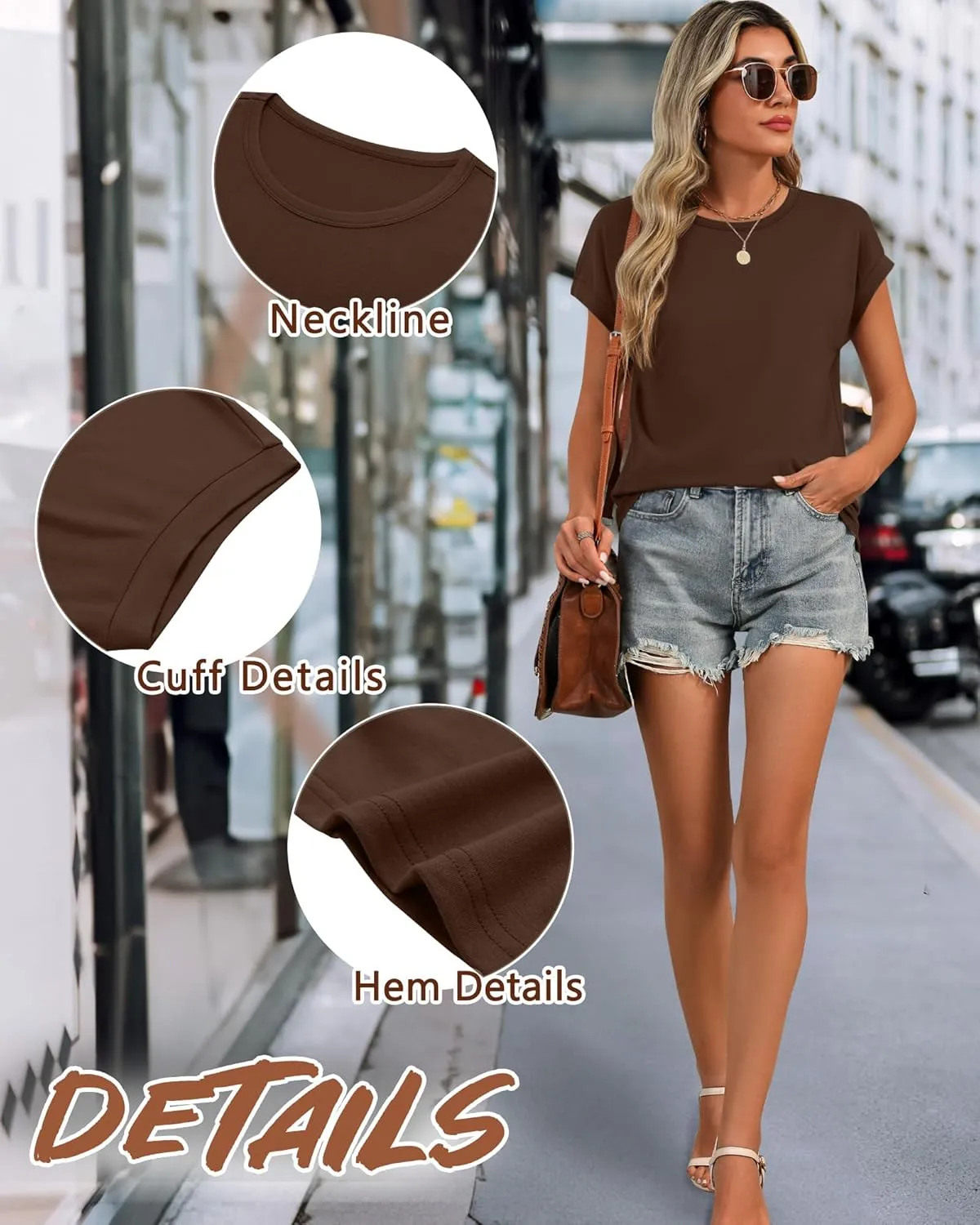 Huukeay 3 Pack Women's Cap Sleeve Tops Basic Cotton Tee Shirts Summer Casual Crew Neck Trendy Clothes 2025 Fashion