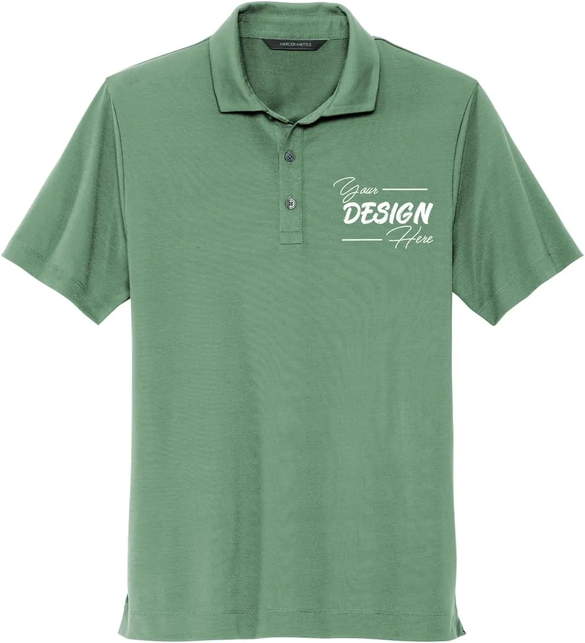 INK STITCH Men Mercer Mettle Custom Embroidery Personalized Add Logo Texts Stretch Polo Shirts