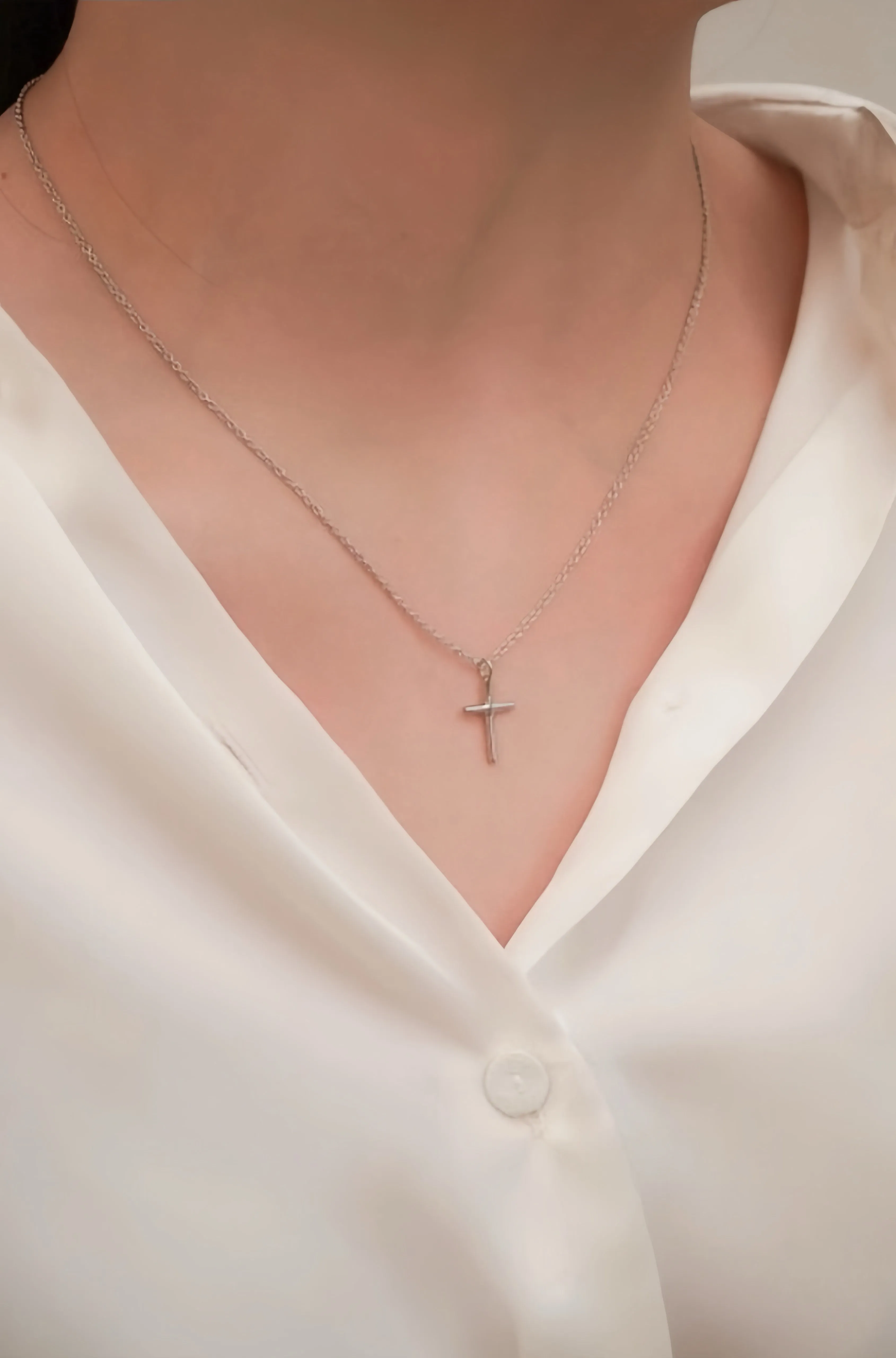 LUISA Cross Sterling Silver Necklace
