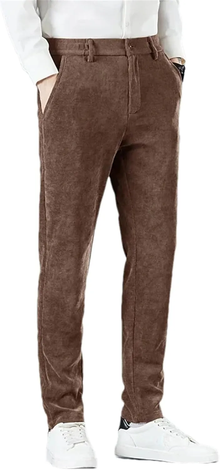 Men's Business Casual Pants Autumn Straight Corduroy Pants Male Winter Men Clothing Korean Trousers for Men