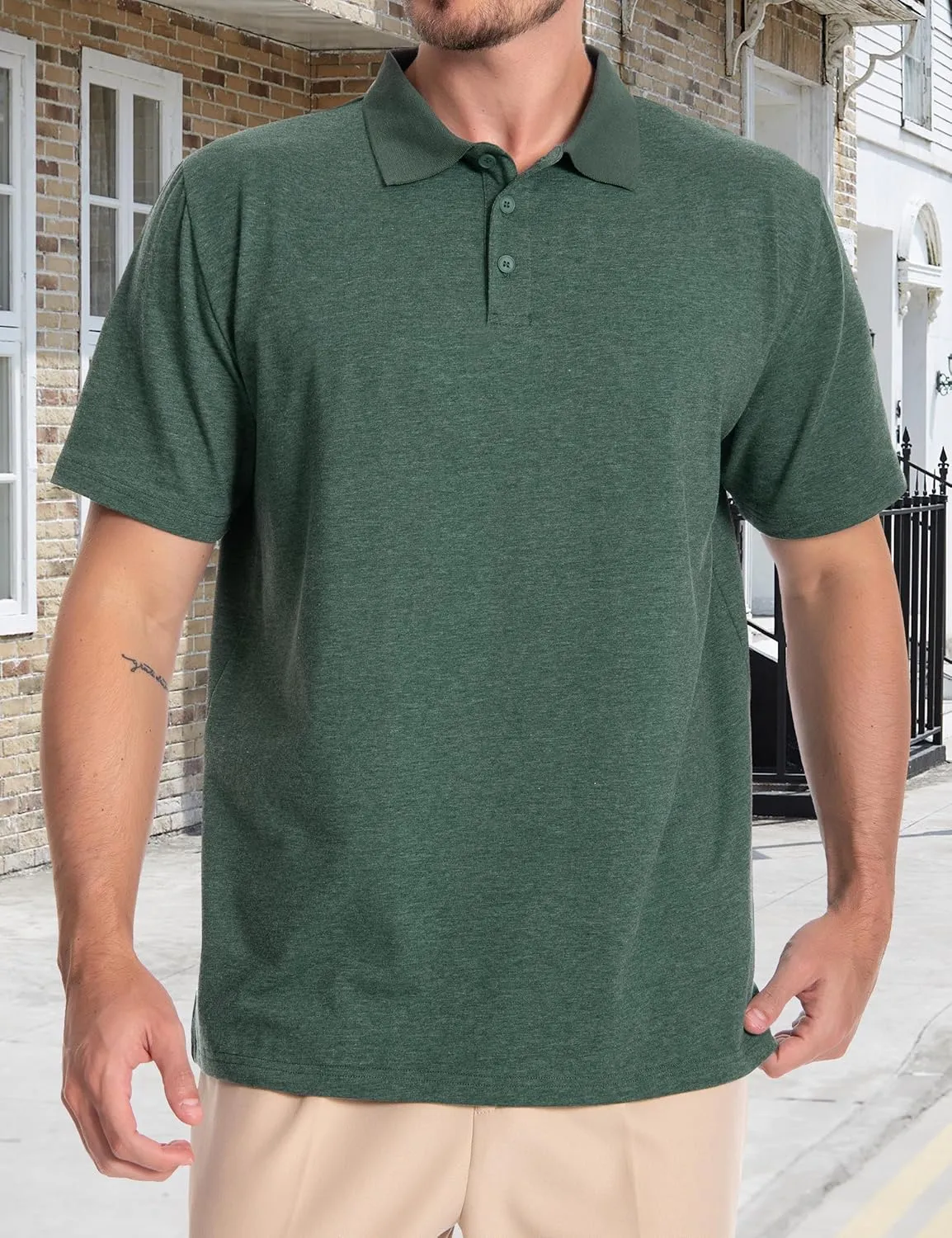 Men's Casual Polo Shirts Short Sleeve Summer Shirts Classic Collared Golf Shirt