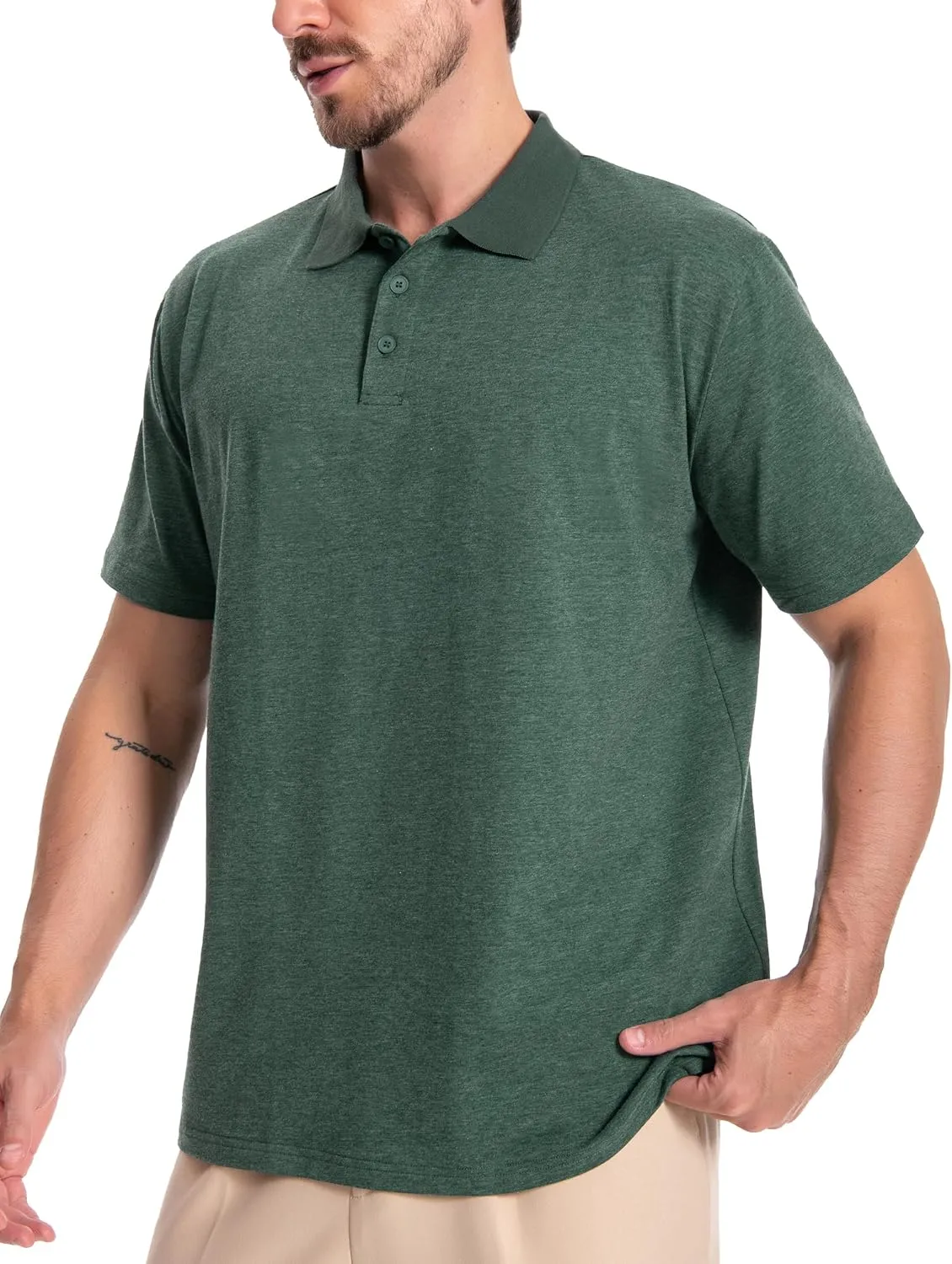 Men's Casual Polo Shirts Short Sleeve Summer Shirts Classic Collared Golf Shirt