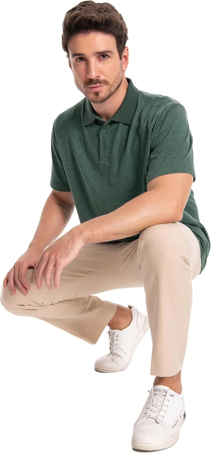 Men's Casual Polo Shirts Short Sleeve Summer Shirts Classic Collared Golf Shirt