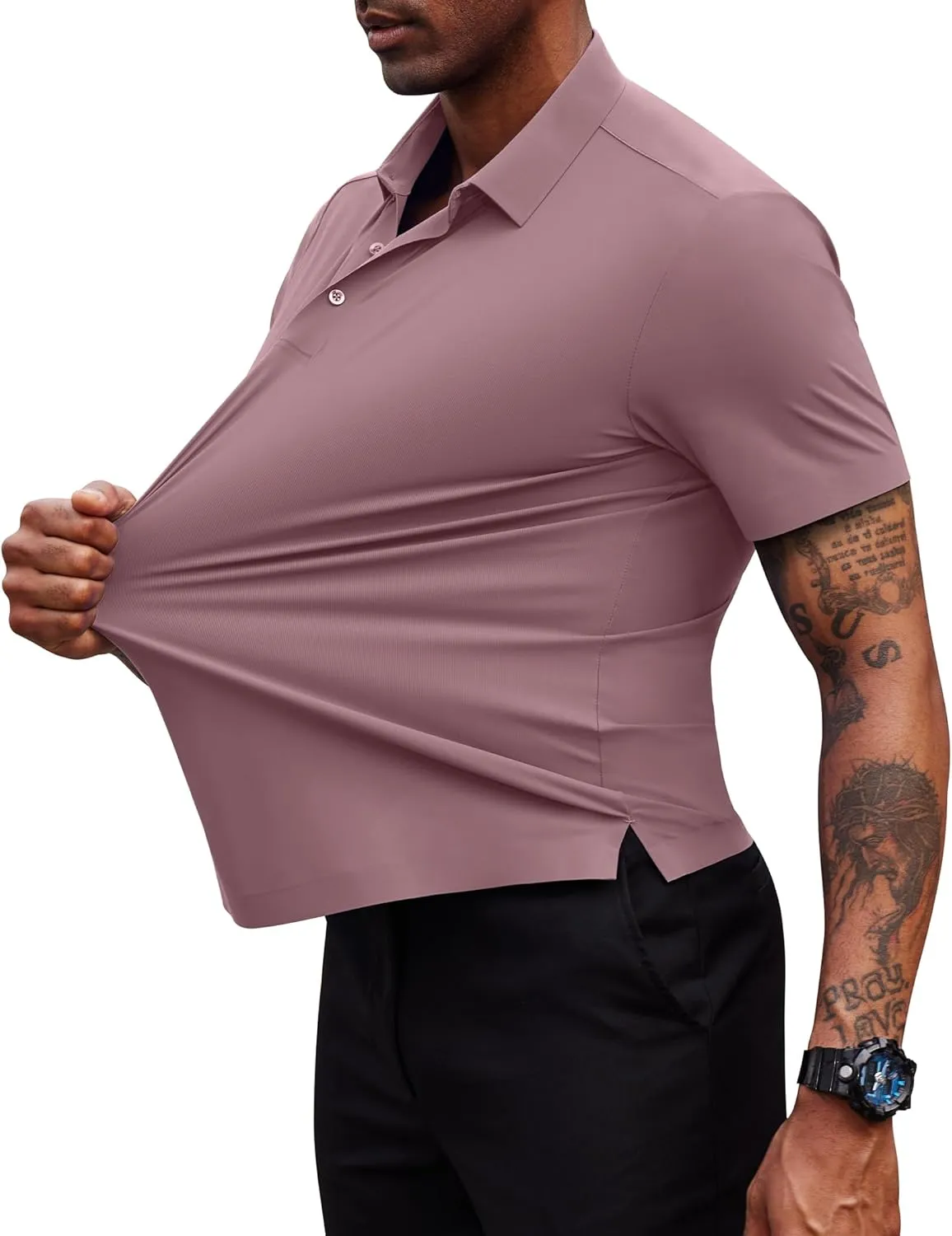 Mens Polo Shirts Short Sleeve Stretch Golf Polo Shirts Dry Fit Polo T Shirts for Men Golf Shirts Tennis Polo
