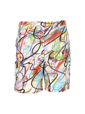 multicolour scribble shorts