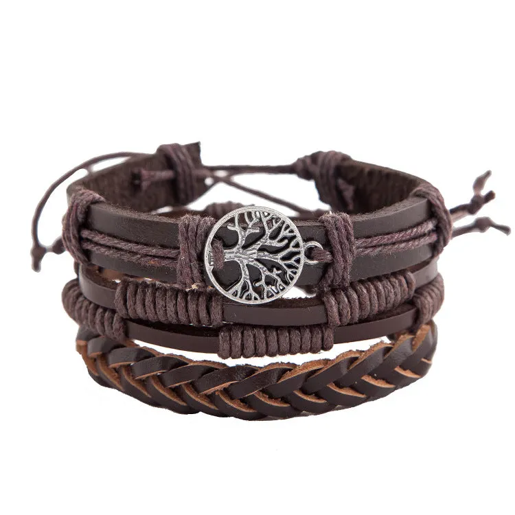 Multilayer vintage peace tree bracelet