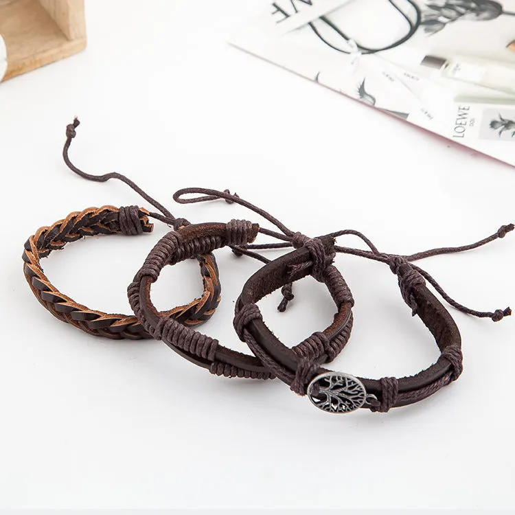 Multilayer vintage peace tree bracelet